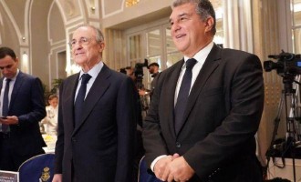 皇马主席弗洛伦蒂诺在俱乐部大会上公开炮轰巴萨和西甲主席